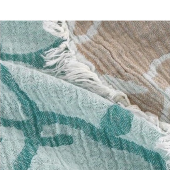 Adult Swaddle Quilted Gauze Buttery Soft Sea Turtles Organic Cotton Throw Towel - Picture 5 of 5